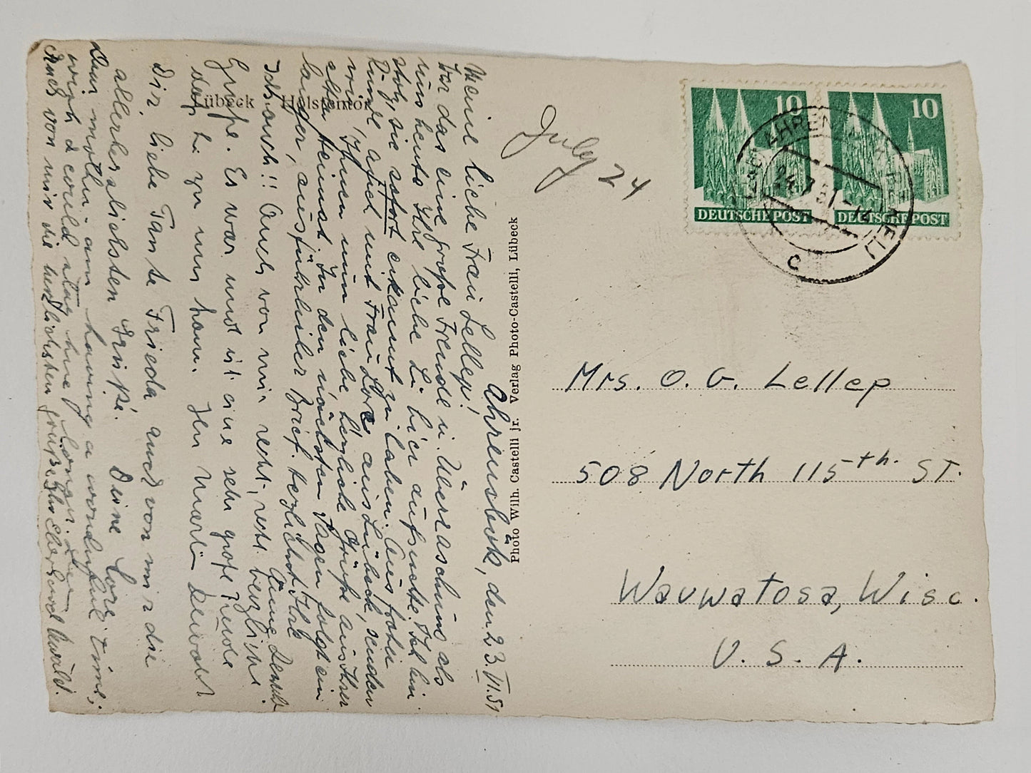Vintage Letter from Germany to USA