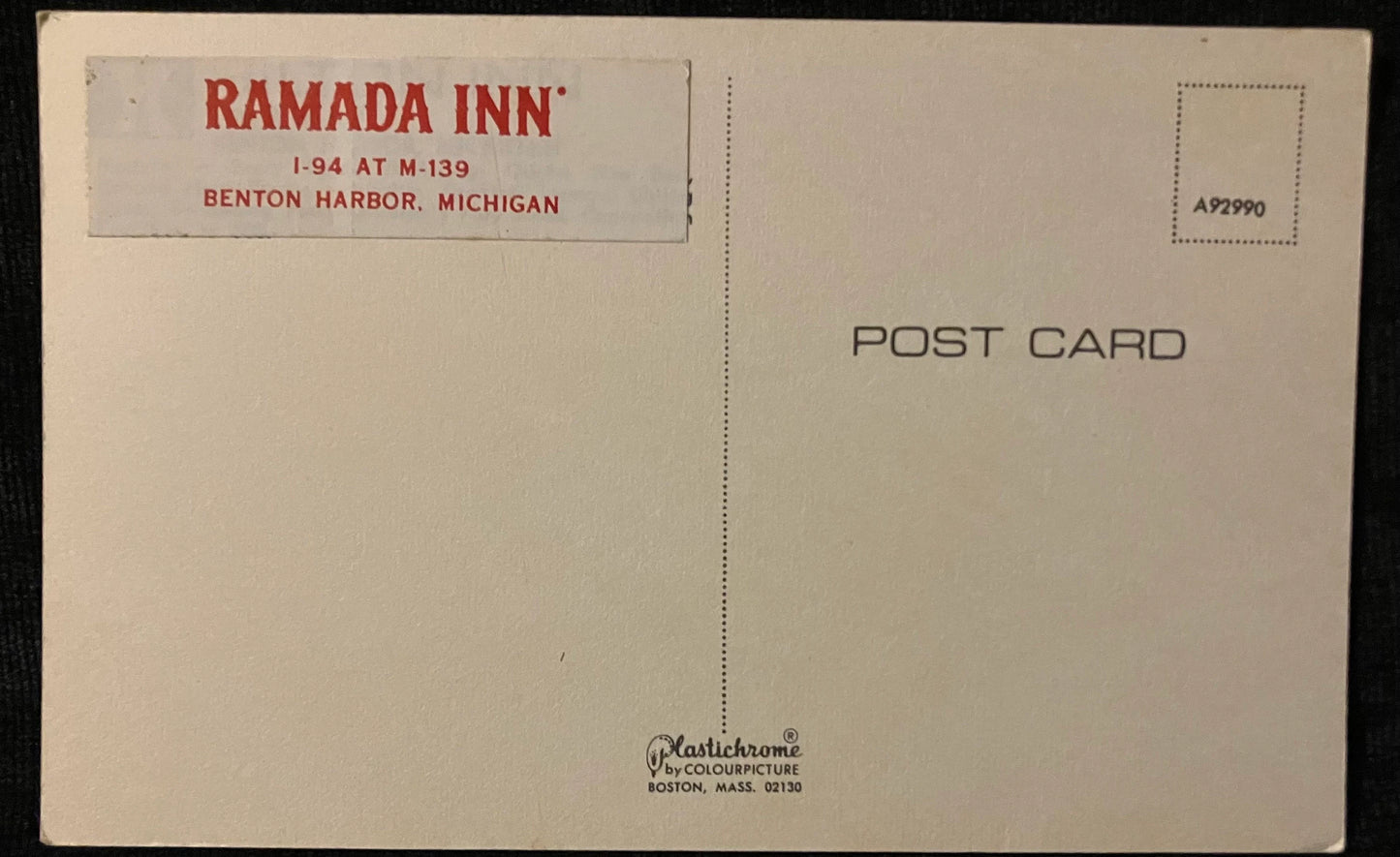 Ramada Inn in Benton Harbor, Michigan - Vintage Hotel Postcard