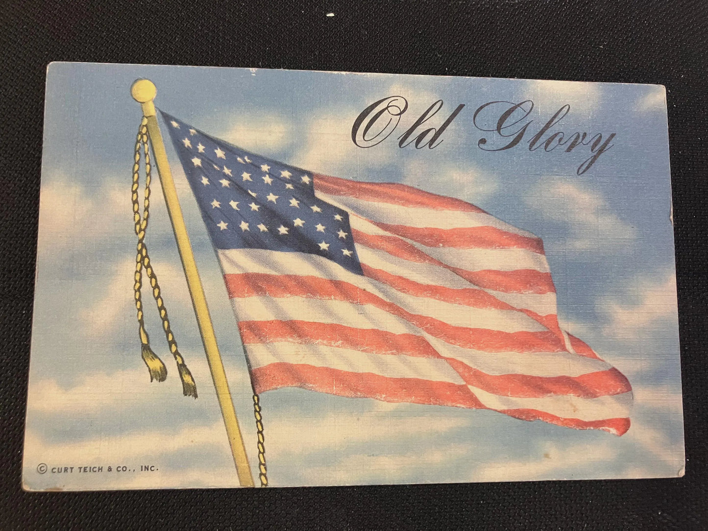 Old Glory - Curteich and Co. Inc. - Vintage Postcard