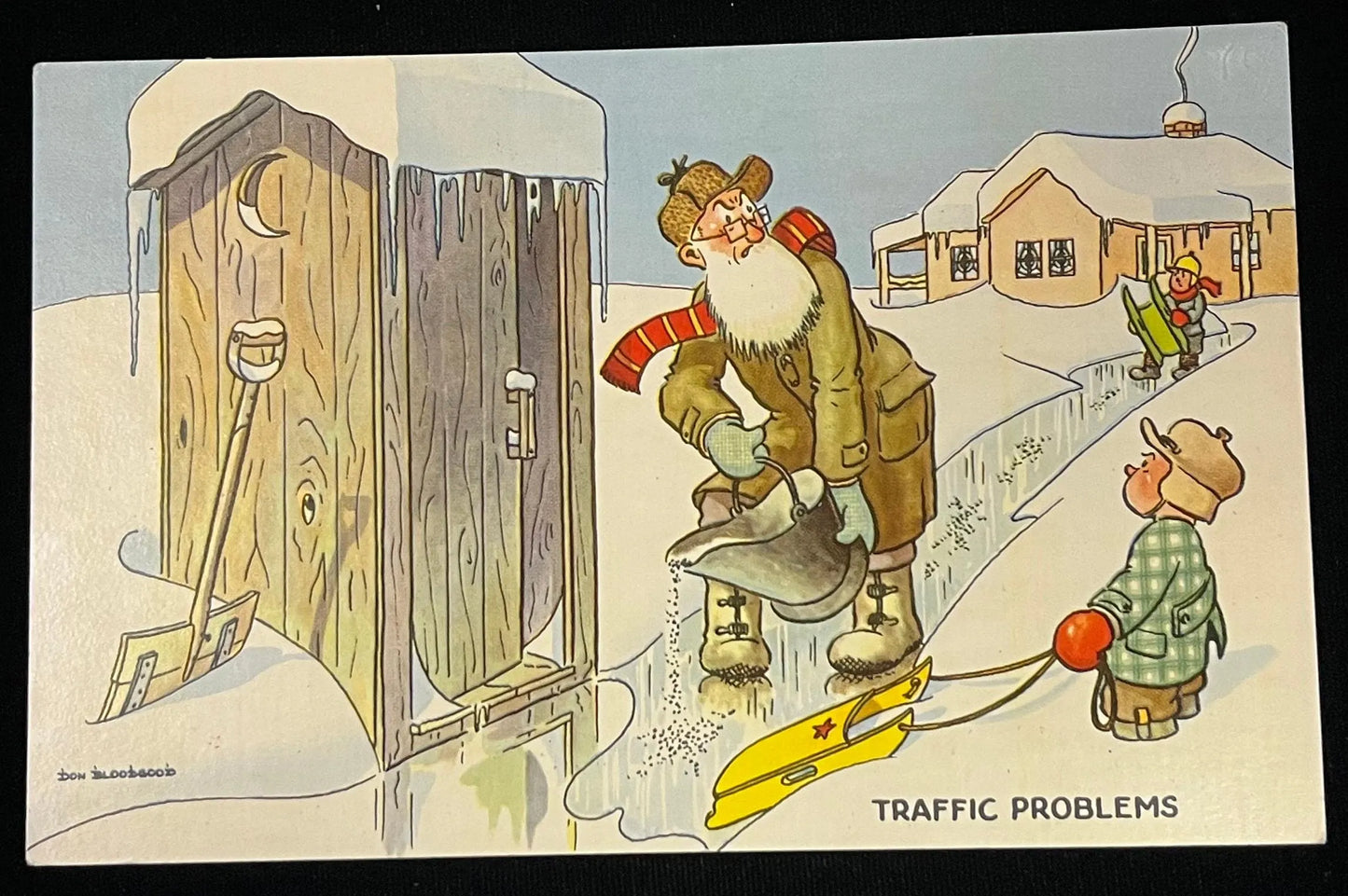 Traffic Problems - Vintage Comedic Postcard