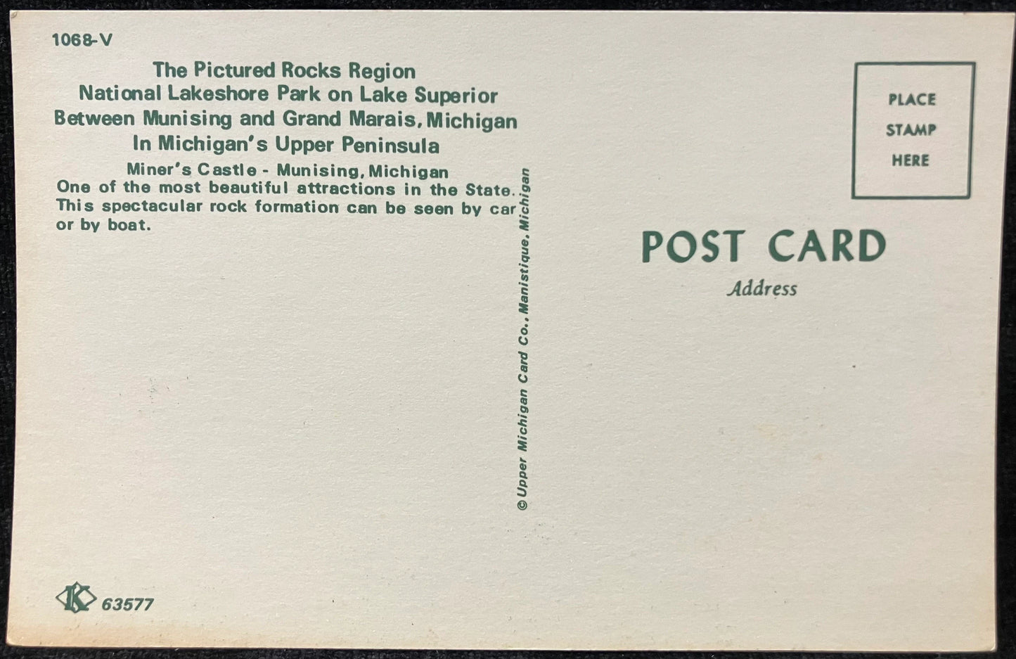 Pictured Rocks Region National Lakeshore Park on Lake Superior - Michigan’s Upper Peninsula - Vintage Postcard