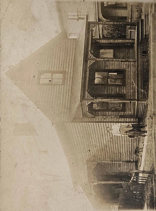 RPPC Newark Ohio Victorian House in 1913- Woman And Child - Real Photo Postcard