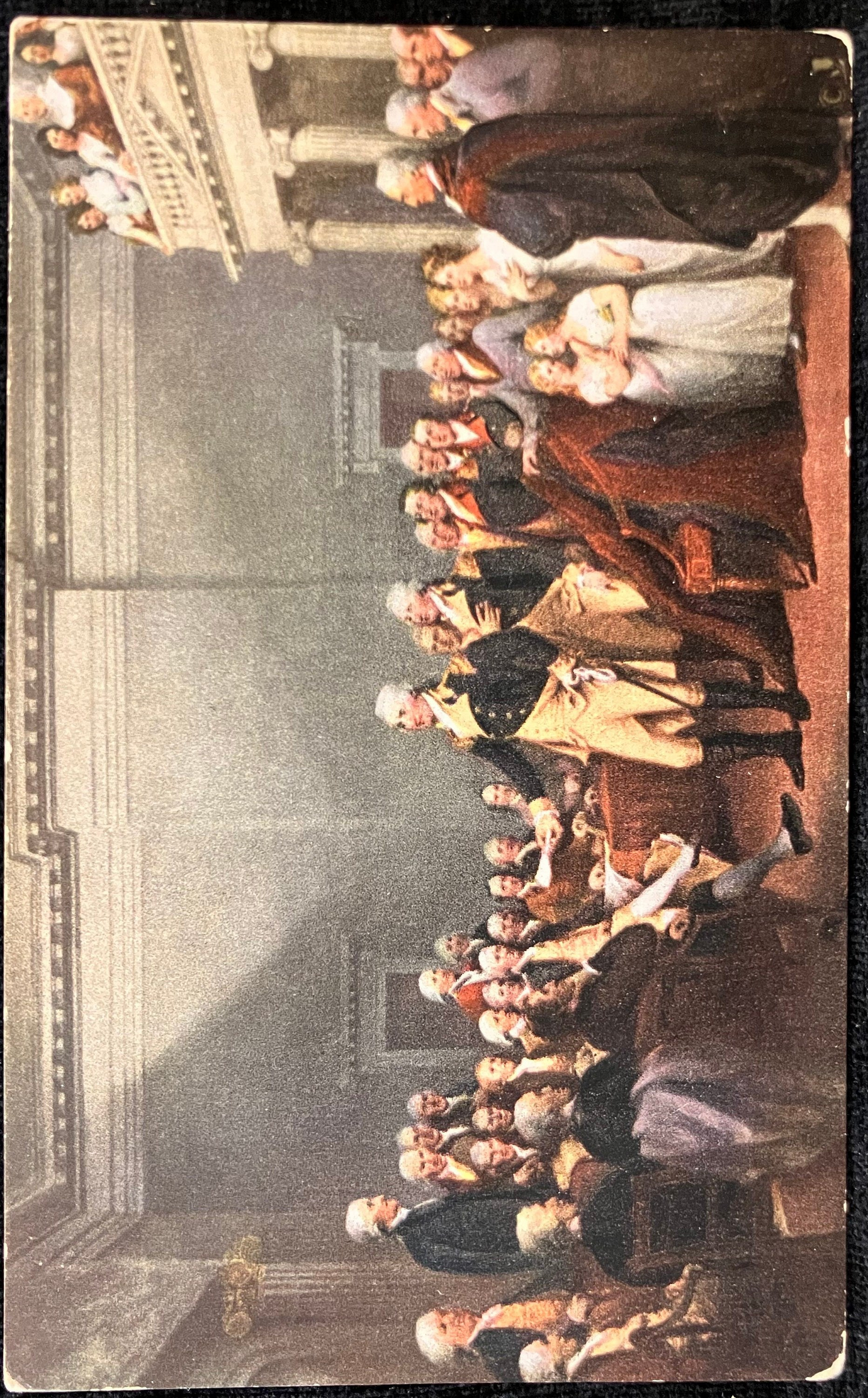 Washington Resigning his Commission - Yale School of Fine Arts - New Haven, Conn. - Vintage University Postcard