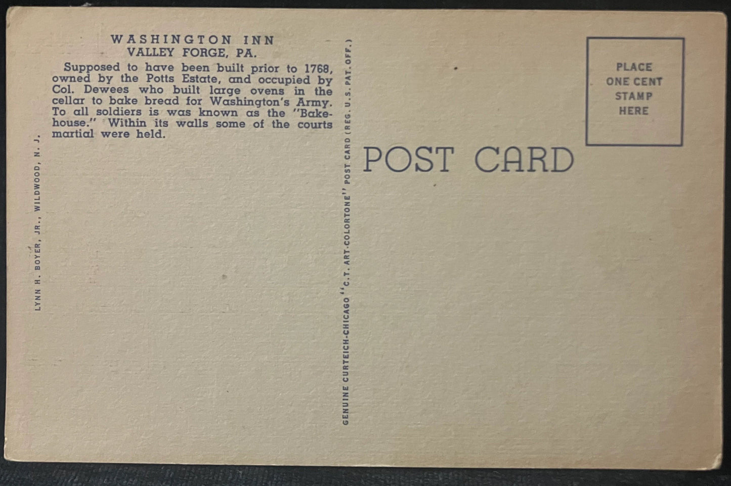 Old Stone Bridge and Washington Inn, Valley Forge, Pennsylvania - Vintage Stone Bridge Postcard