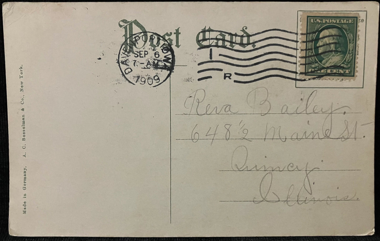 High School - Davenport, Iowa - Made in Germany - Vintage Postcard