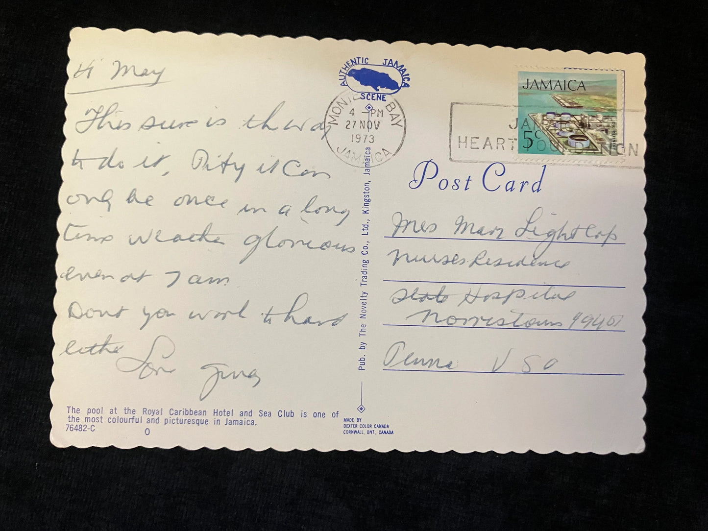 Royal Caribbean Hotel Pool - Montego Bay - Vintage Postcard