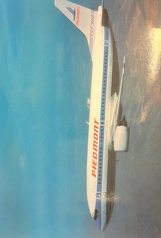 Piedmont Airplaine - Boeing 737-300 Series - Vintage Postcard