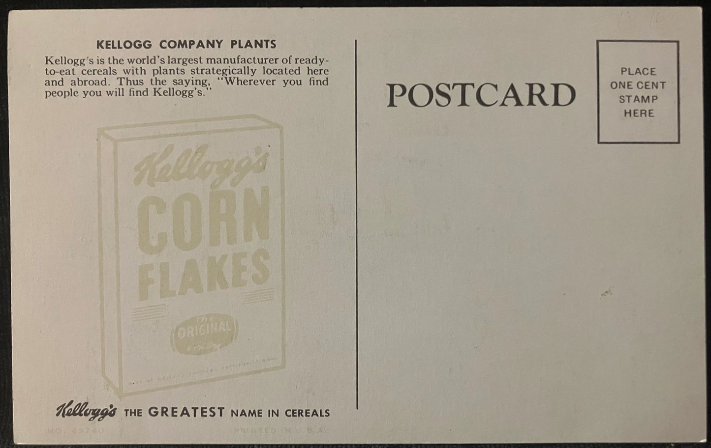 Original Kellogg Plant 1906 - Manchester, England - Sydney, Australia - Omaha, Nebraska - London, Ontario, Canada - Battle Creek, Michigan