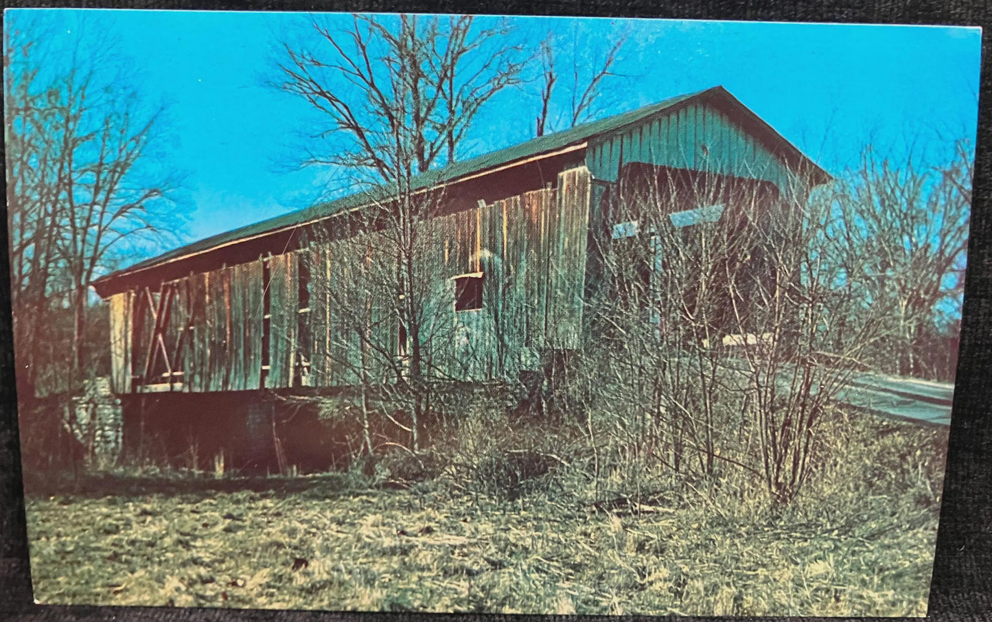 Otter Creek Bridge in Ripley County, Indiana - Photo: Terry Miller - Vintage Covered Bridge Postcard