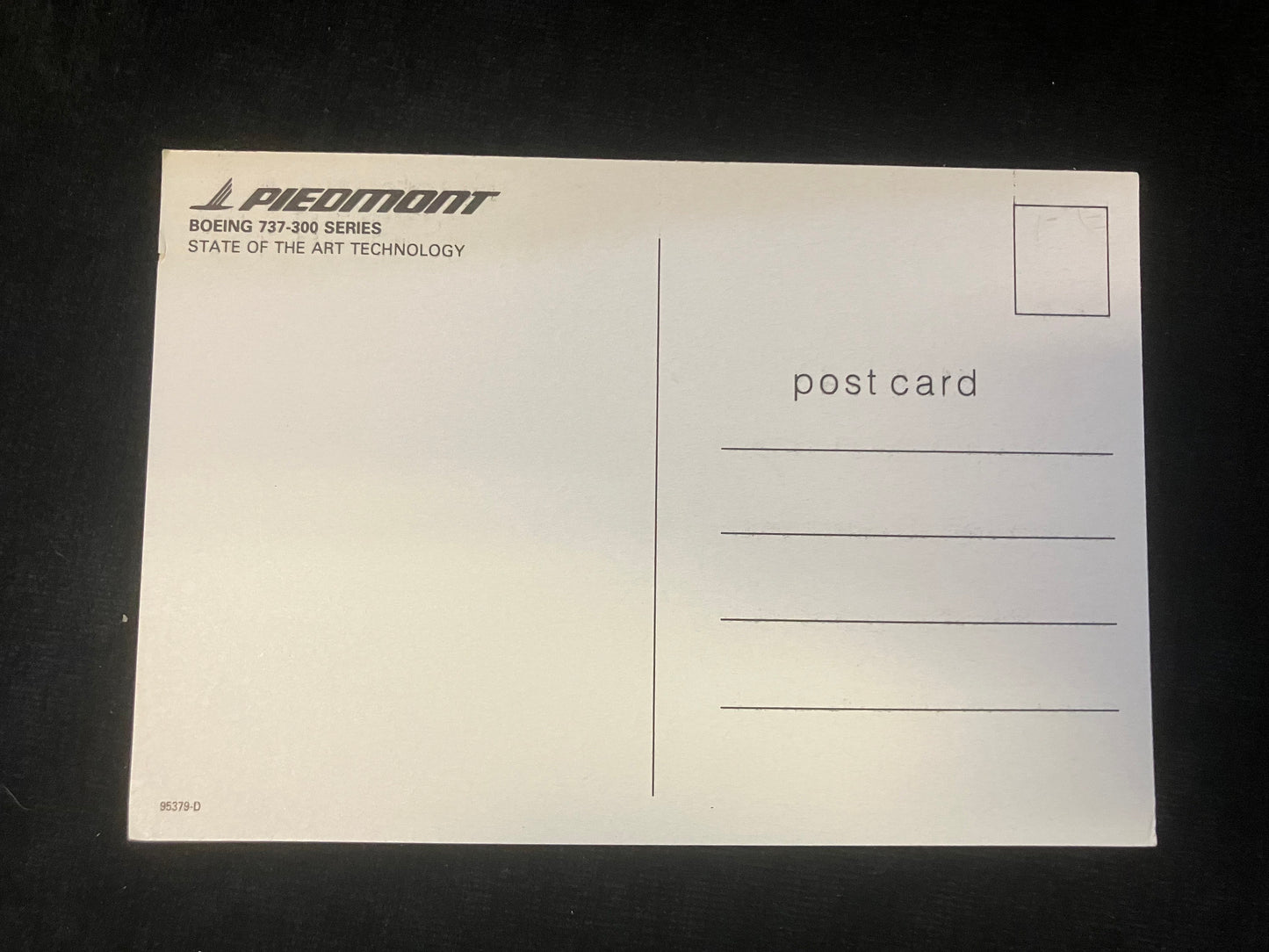 Piedmont Airplaine - Boeing 737-300 Series - Vintage Postcard