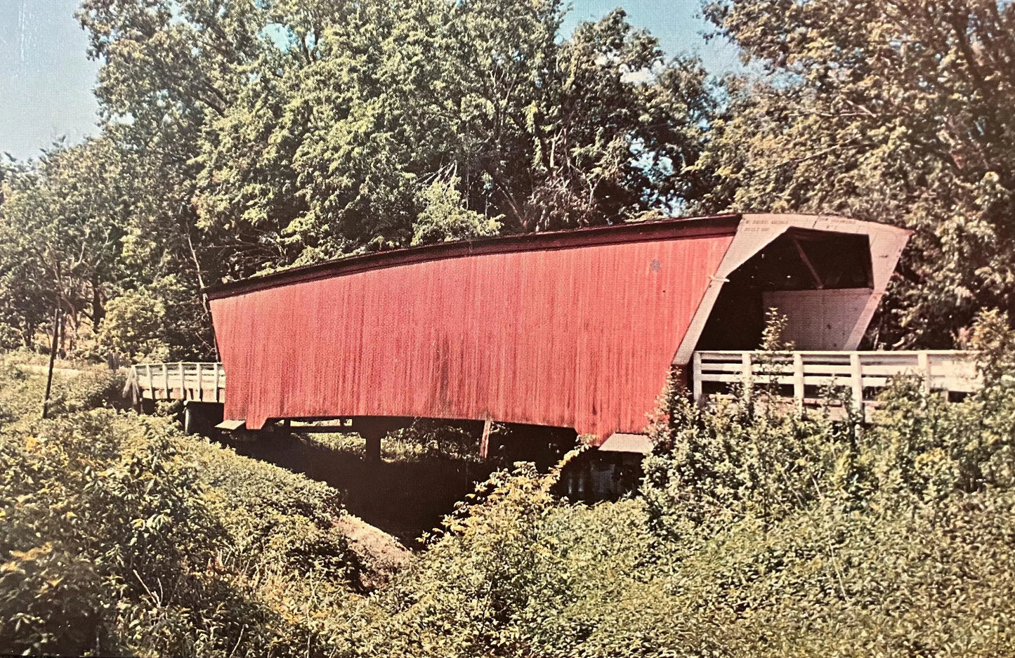 McBride Bridge - Winterset - Madison County, Iowa - Photo by Clee R. Crawford - Vintage Bridge Postcard