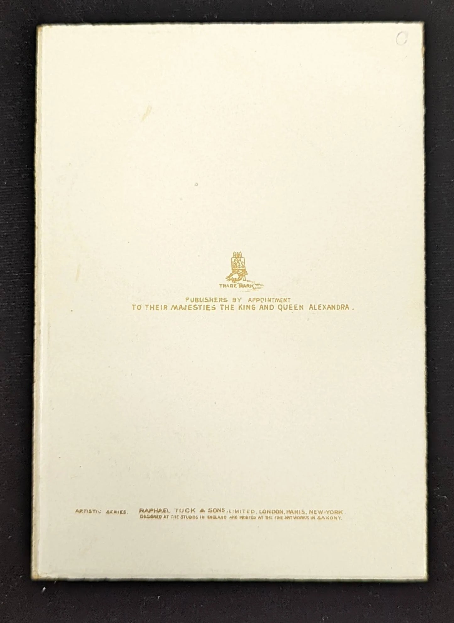 Greetings and Hearty Wishes - Vintage Christmas Card with Engraved gold Embossing - unused from 1930s