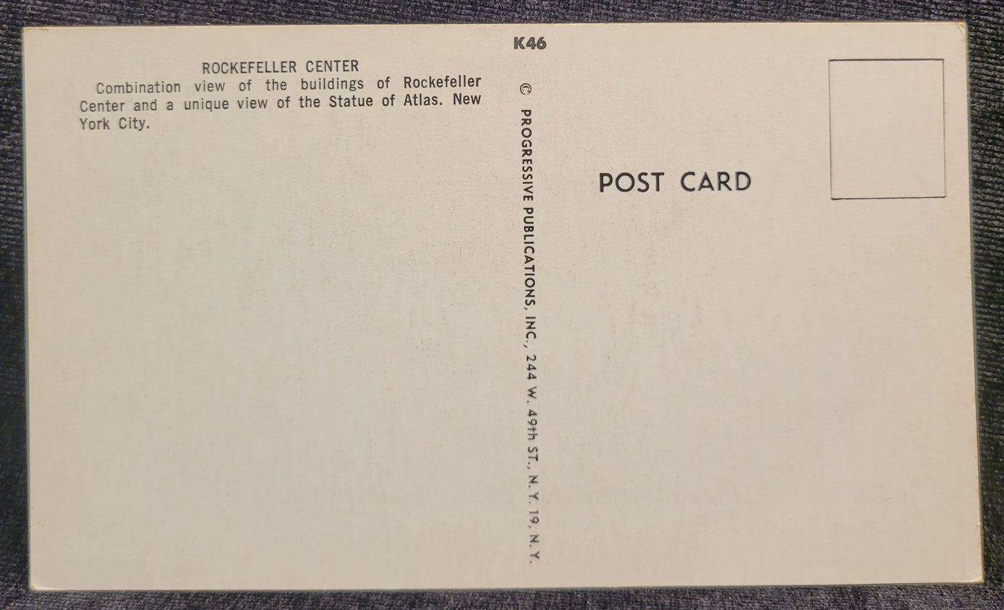 Rockefeller Center - New York Vintage Postcard