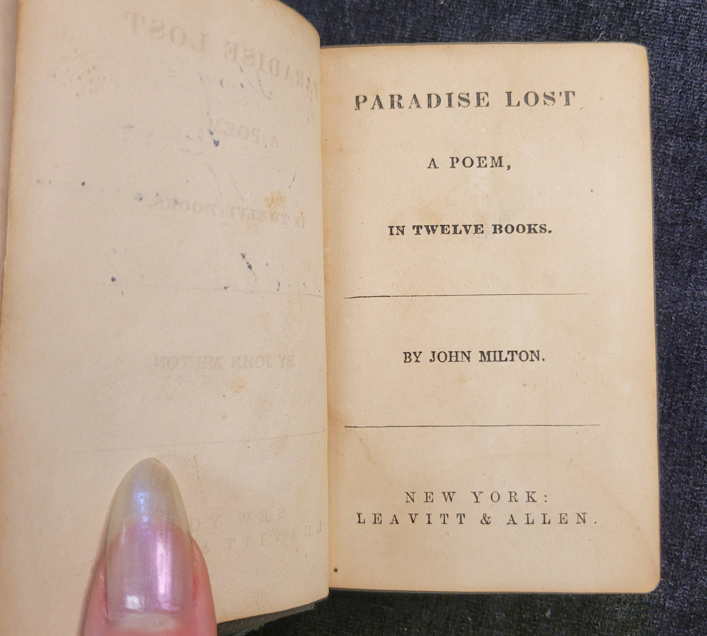 Paradise Lost by John Milton - Forward by Elijah Fenton - 1858-1867 - Miniature Book