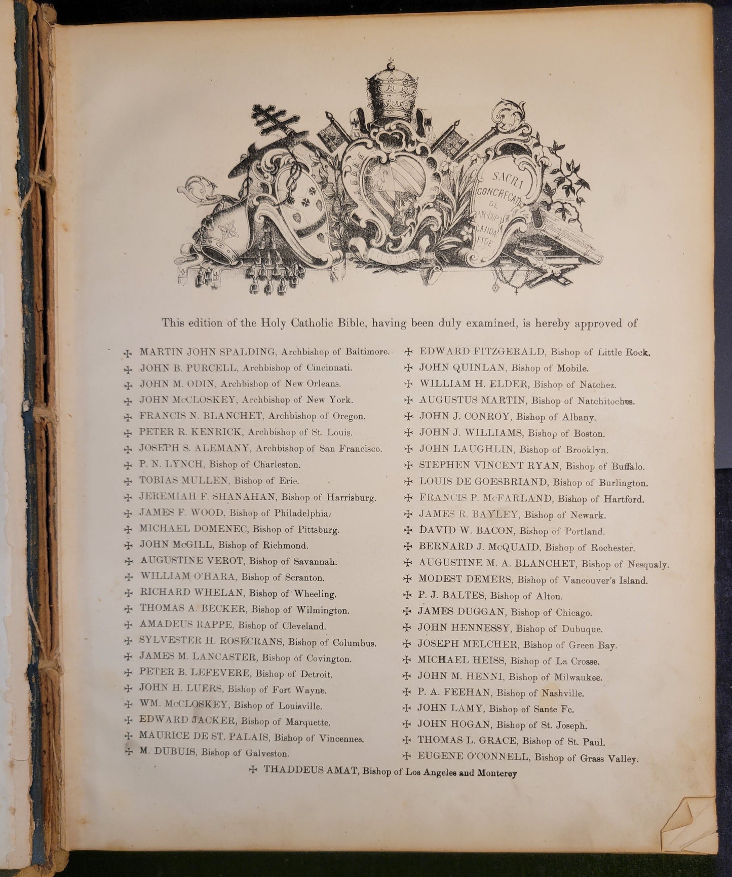 Family Catholic Bible with Illustrations and Ephemera - Late 1800s (1864-1870)