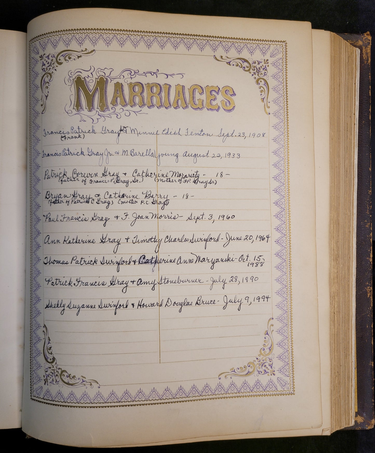 Family Catholic Bible with Illustrations and Ephemera - Late 1800s (1864-1870)
