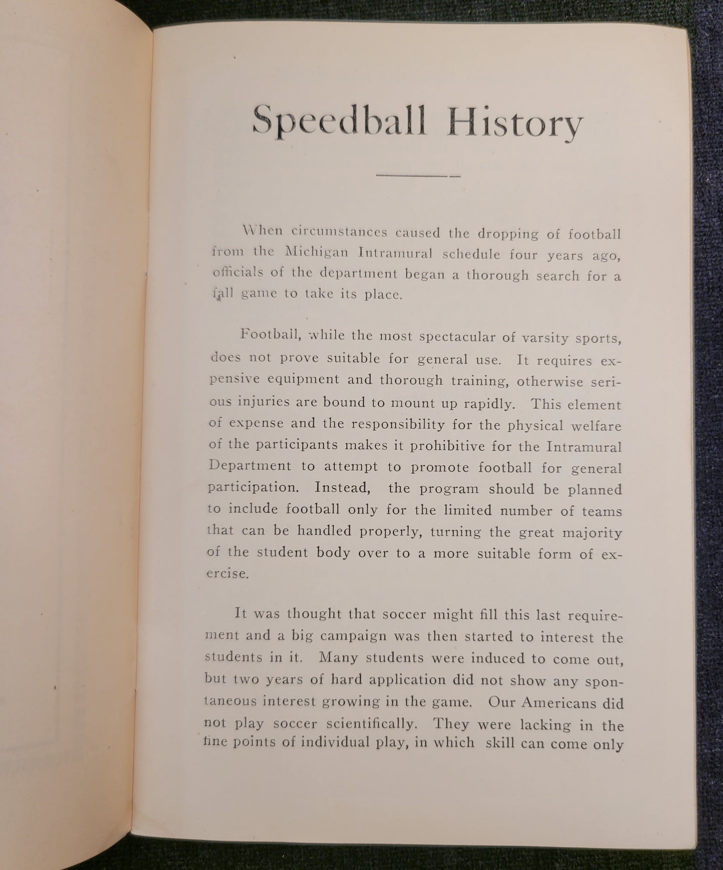 Official Speedball Rules by Elmer D. Mitchell - University of Michigan Intramural Athletics Director - 1924 - sold at Herpolsheimer's