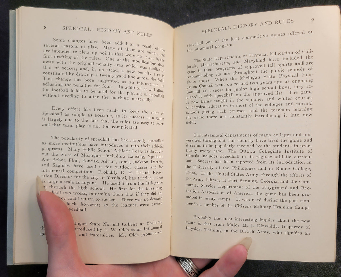 Official Speedball Rules by Elmer D. Mitchell - University of Michigan Intramural Athletics Director - 1924 - sold at Herpolsheimer's
