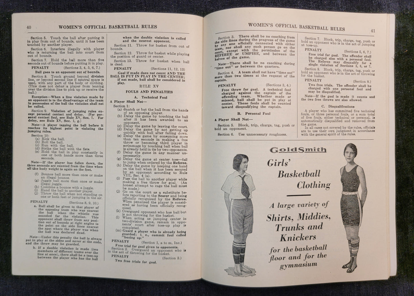 Goldsmith - Official Collegiate Football and Basketball Rules - 1929-1930