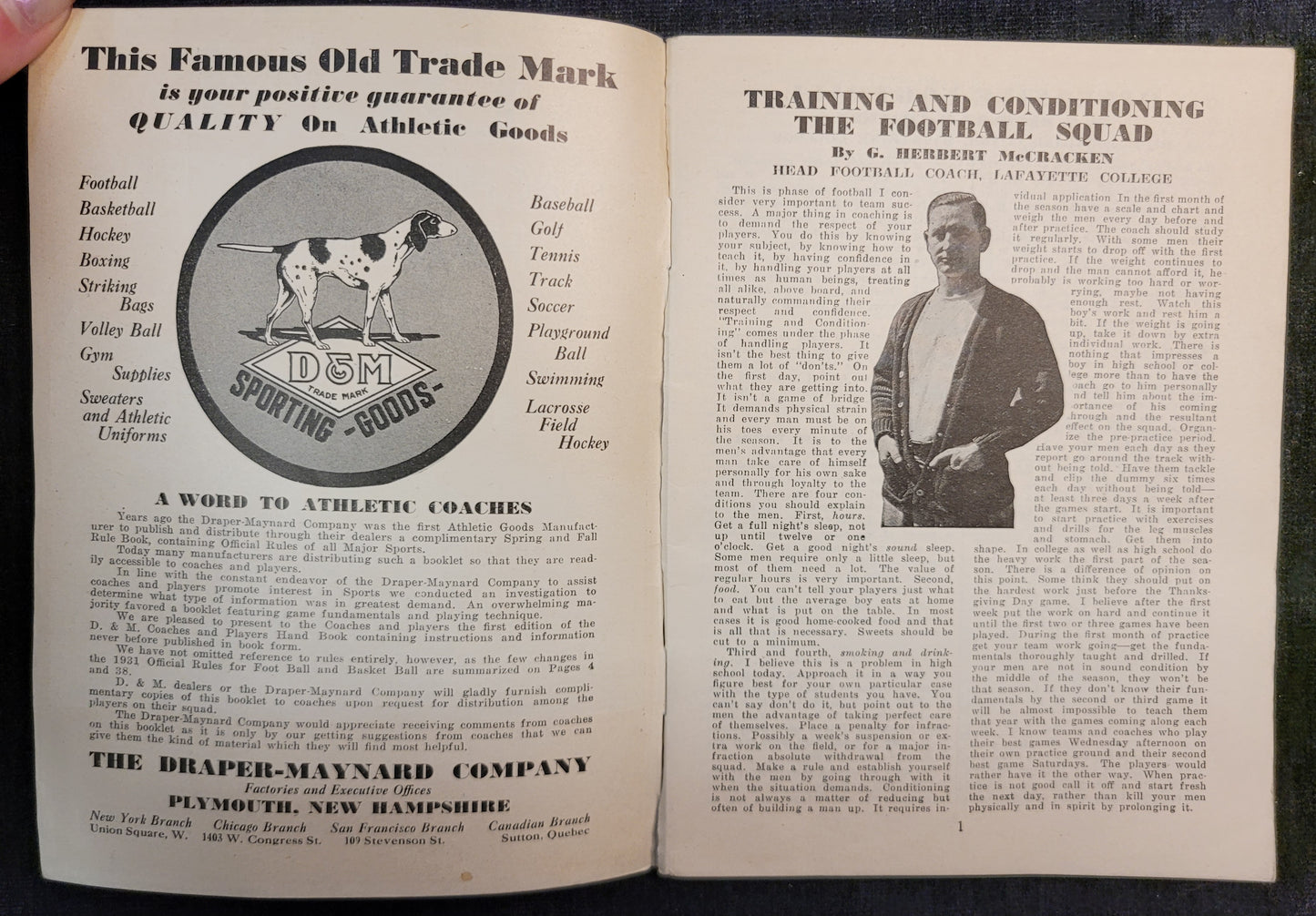 D&M - Coaches' and Players' Handbook - 1931-1392