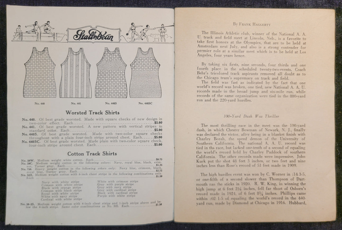 Official National Collegiate Athletic Association Track and Field Rules - Late 1920s Rule Book