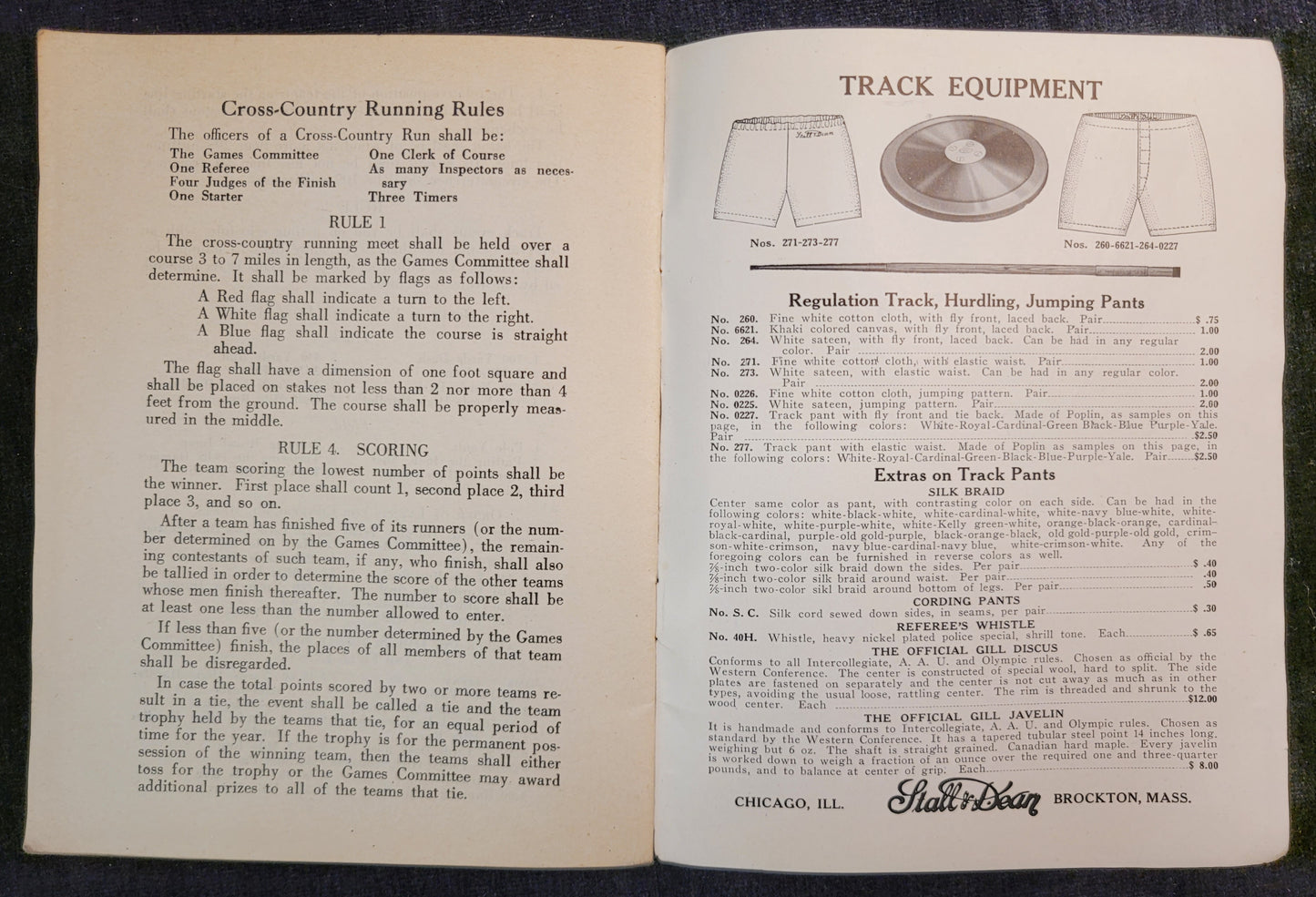 Official National Collegiate Athletic Association Track and Field Rules - Late 1920s Rule Book