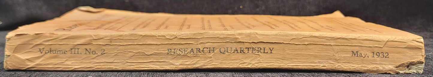 The Research Quarterly of the American Physical Education Association - Volume III No. 2 - May 1932