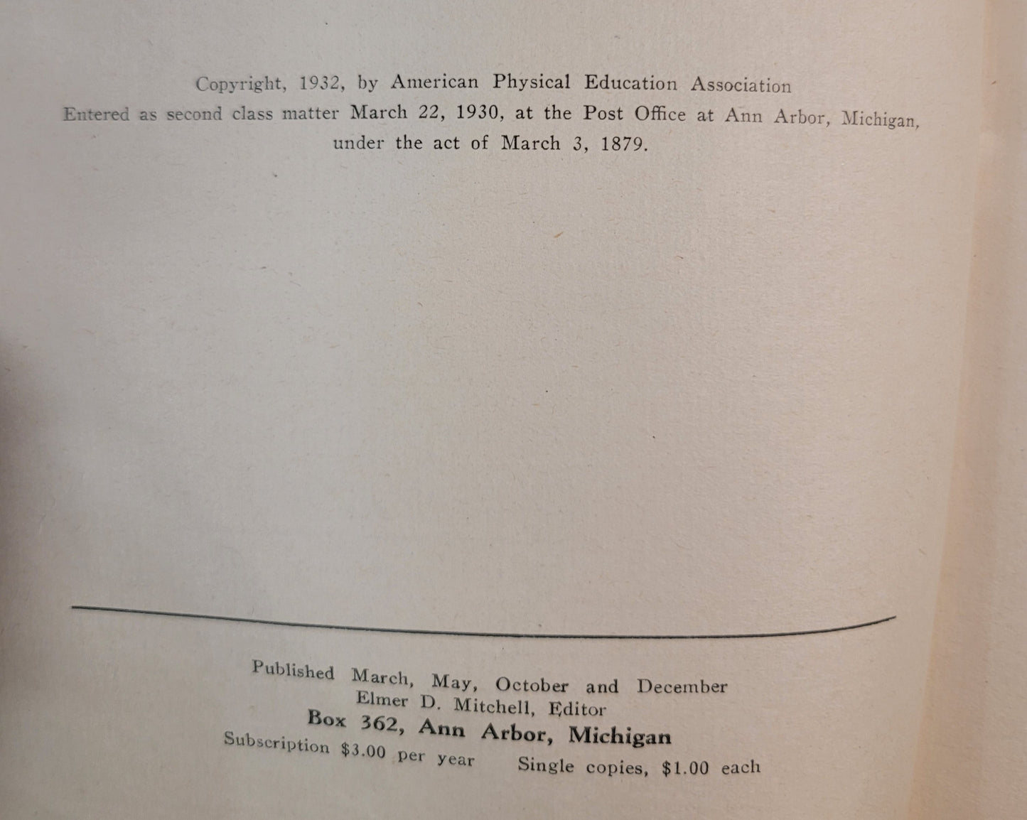 The Research Quarterly of the American Physical Education Association - Volume III No. 2 - May 1932