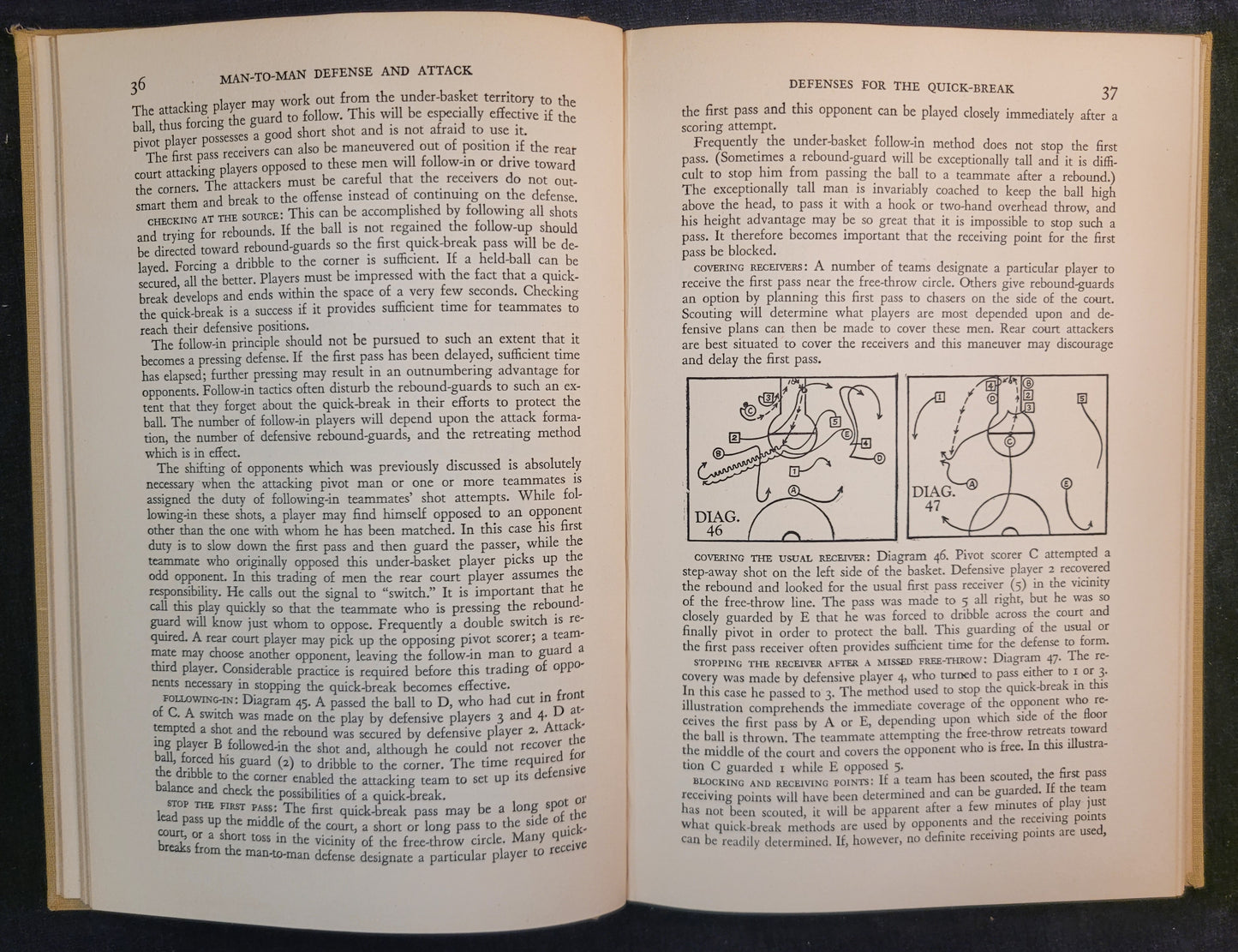 Clair Bee's Basketball Library - Book III: Man-To-Man Defense and Attack - 1942 First Edition