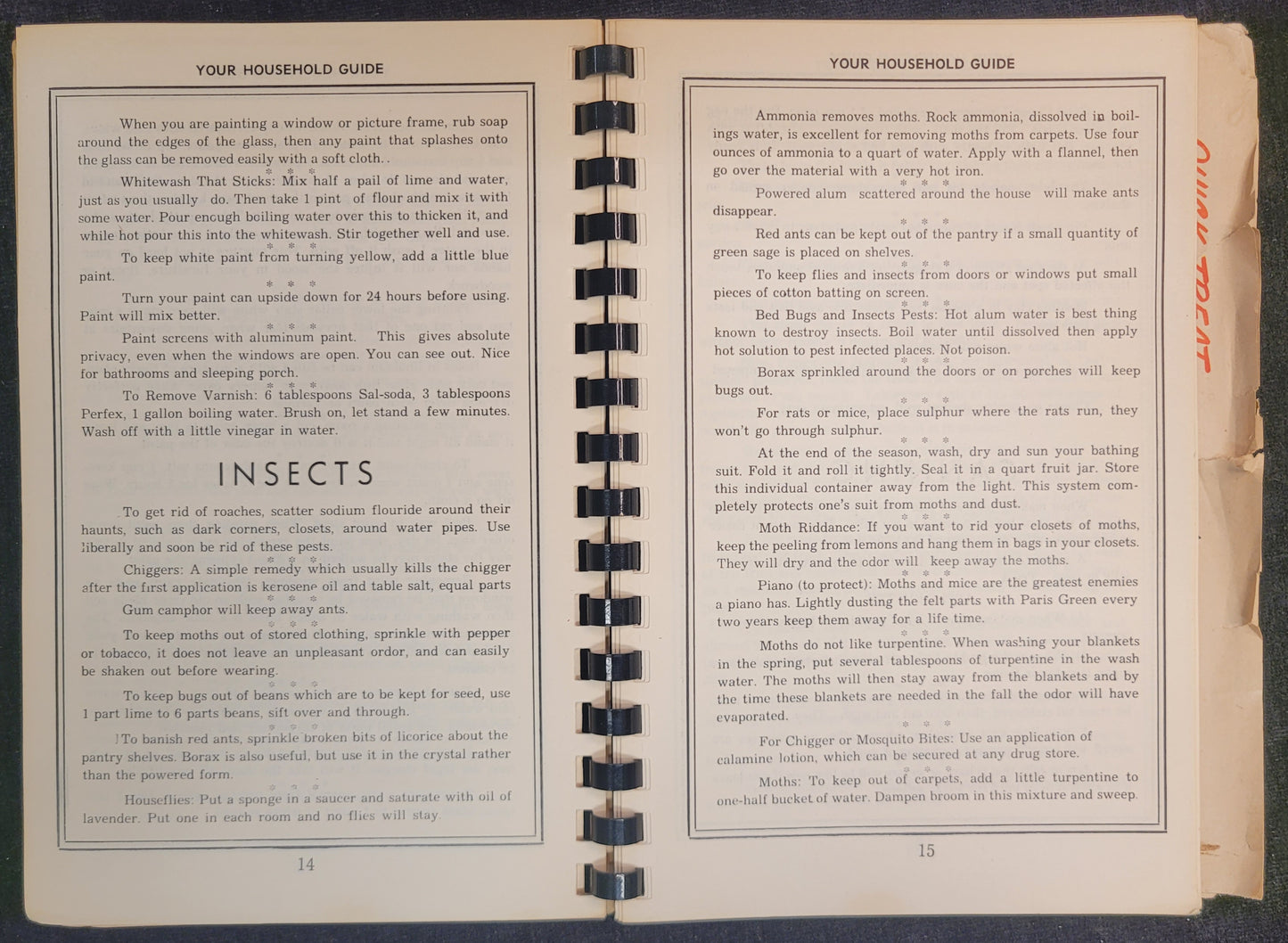 Your Household Guide - Curated Tips from Walsworth Bros. Home Recipe Books - 1951