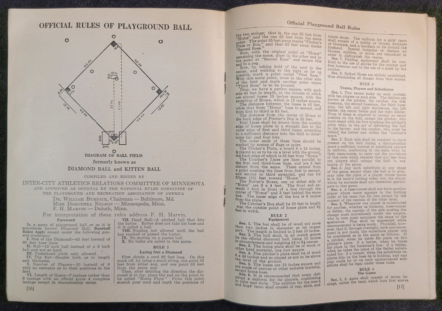 Goldsmith & Sons - Official Baseball Rules -1929