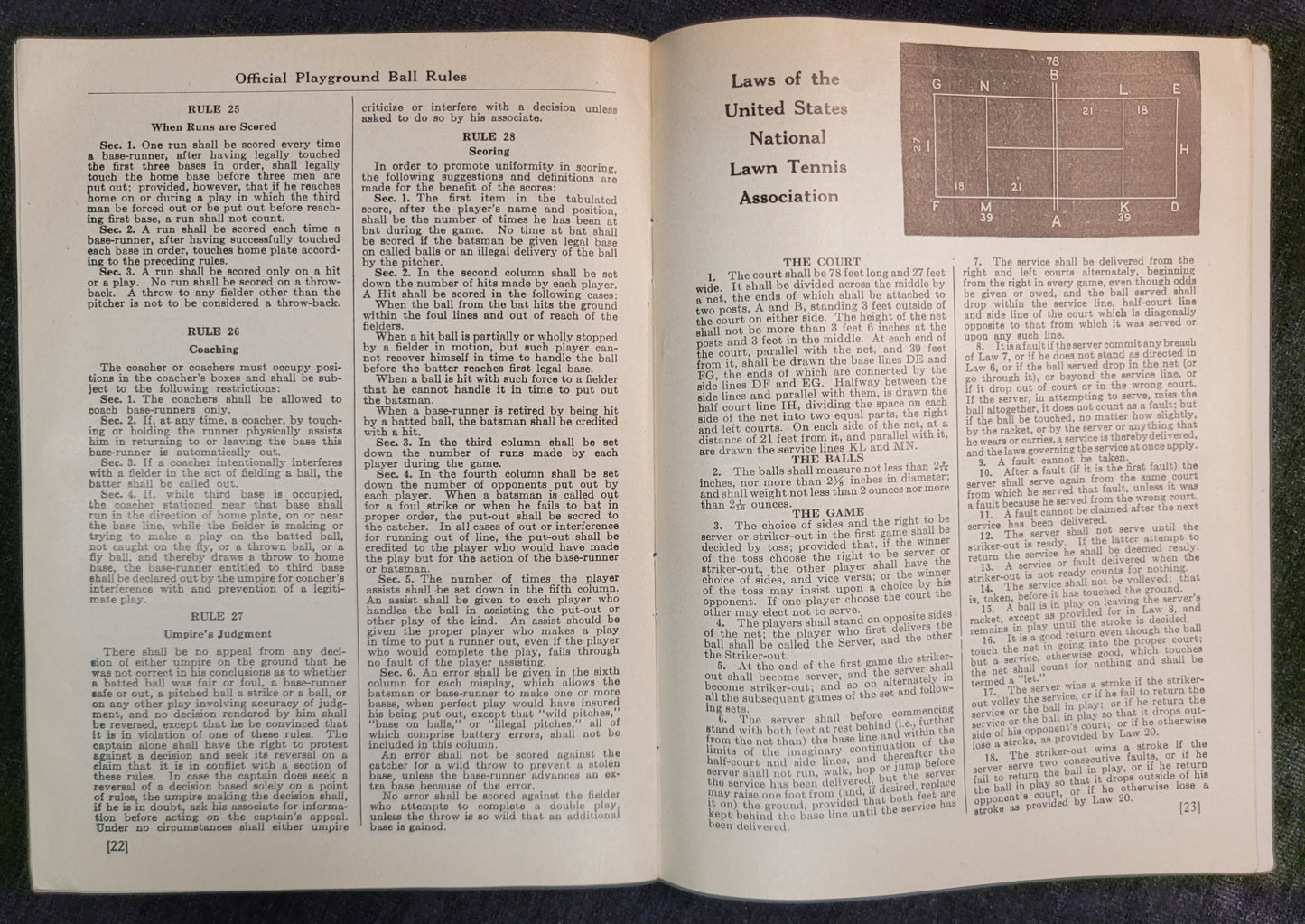 Goldsmith & Sons - Official Baseball Rules -1929