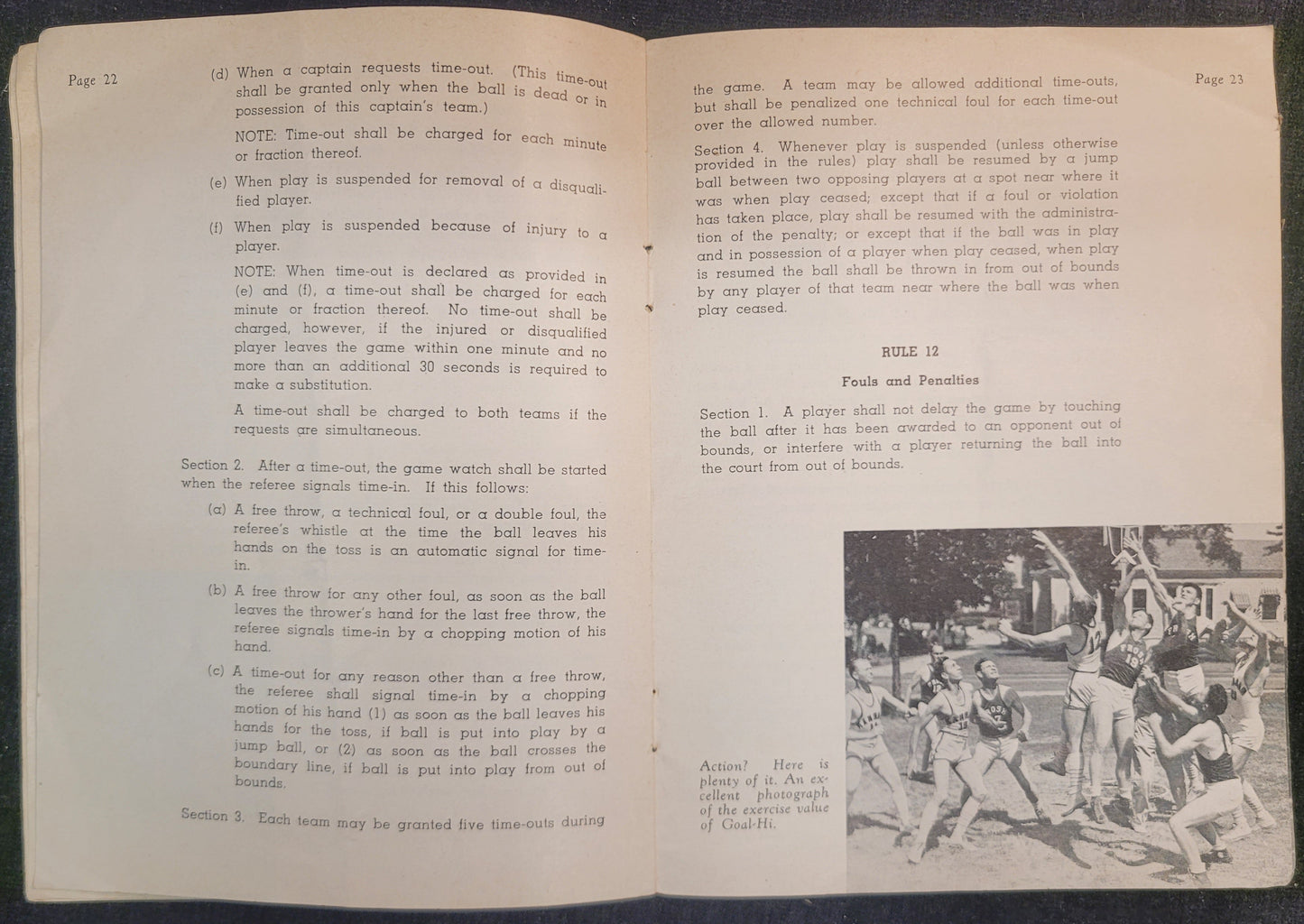 Goal-Hi: Lead Up To Basketball - Official Rules Book - 1939