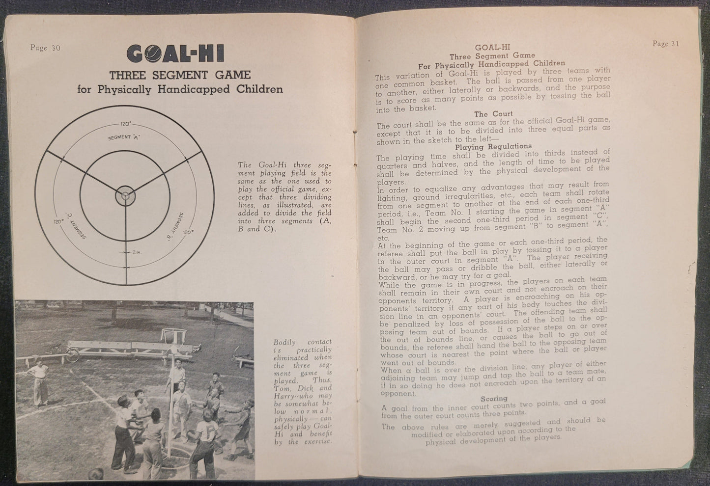 Goal-Hi: Lead Up To Basketball - Official Rules Book - 1939