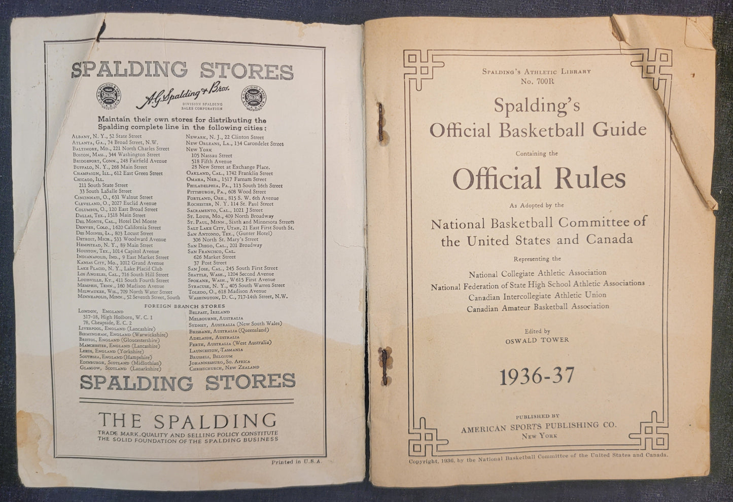 Spalding's Official Basketball Guide and Playing Rules - 1936-37