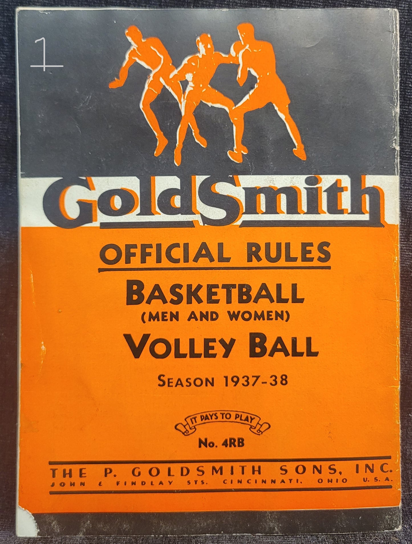 Goldsmith Official Rules For Basketball and Volleyball - Season 1937-38 **Two In Stock**