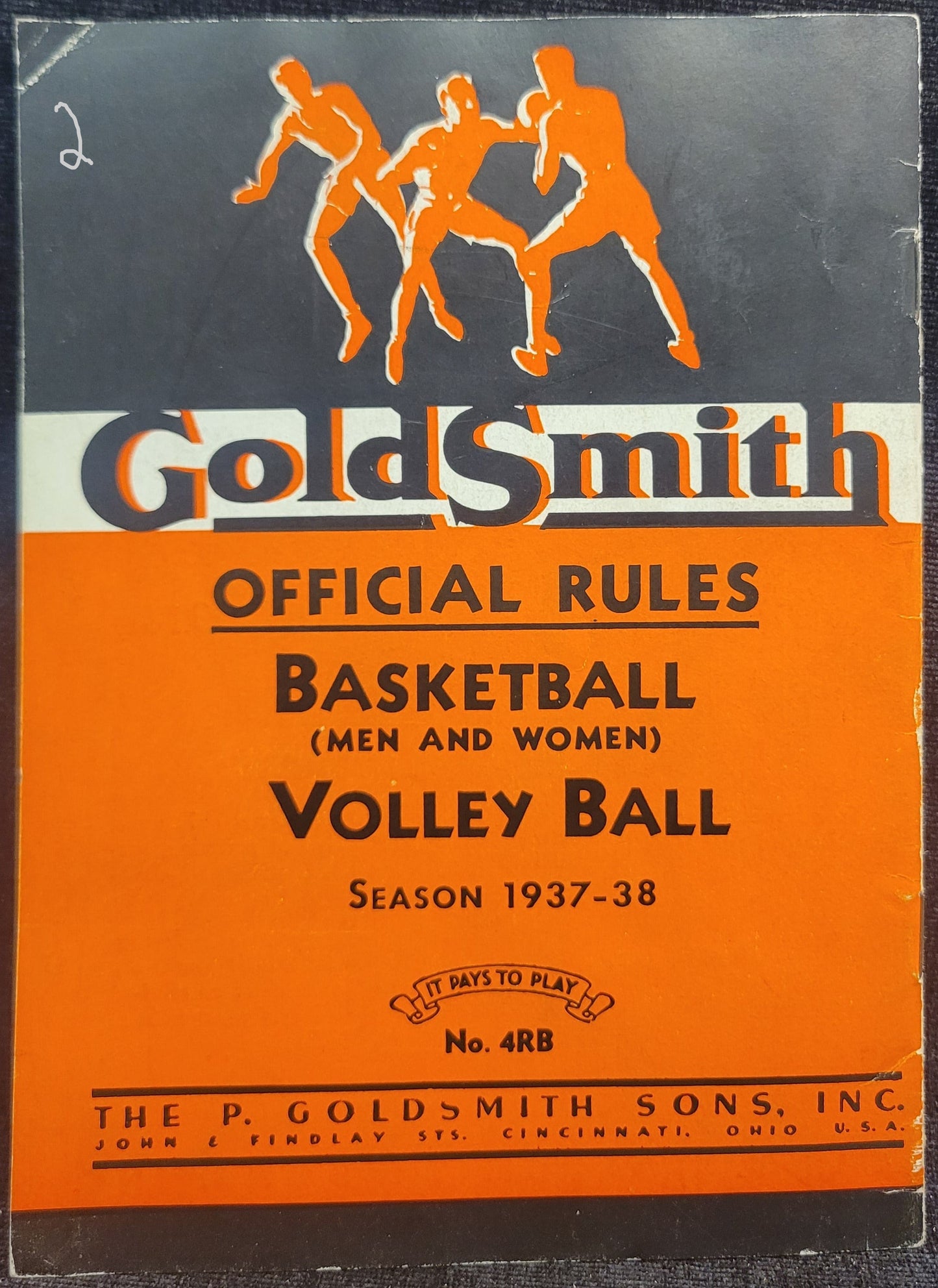 Goldsmith Official Rules For Basketball and Volleyball - Season 1937-38 **Two In Stock**