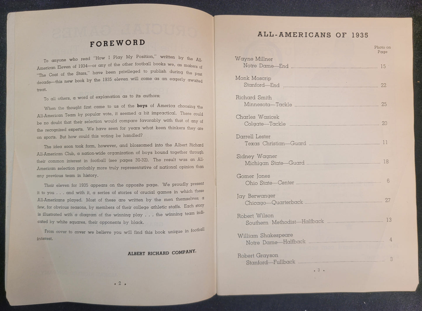 Crucial Games and the Plays That Won Them - 1936