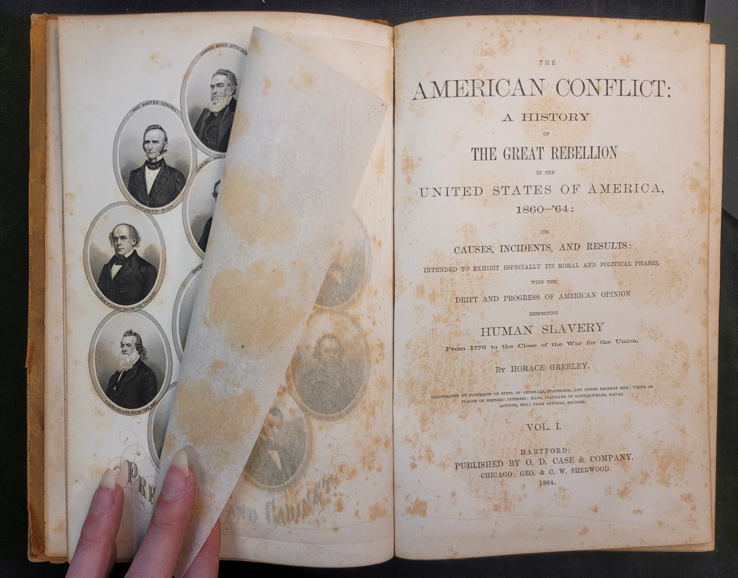 The American Conflict - Volume 1 of 2 by Horace Greeley - 1864 First Edition