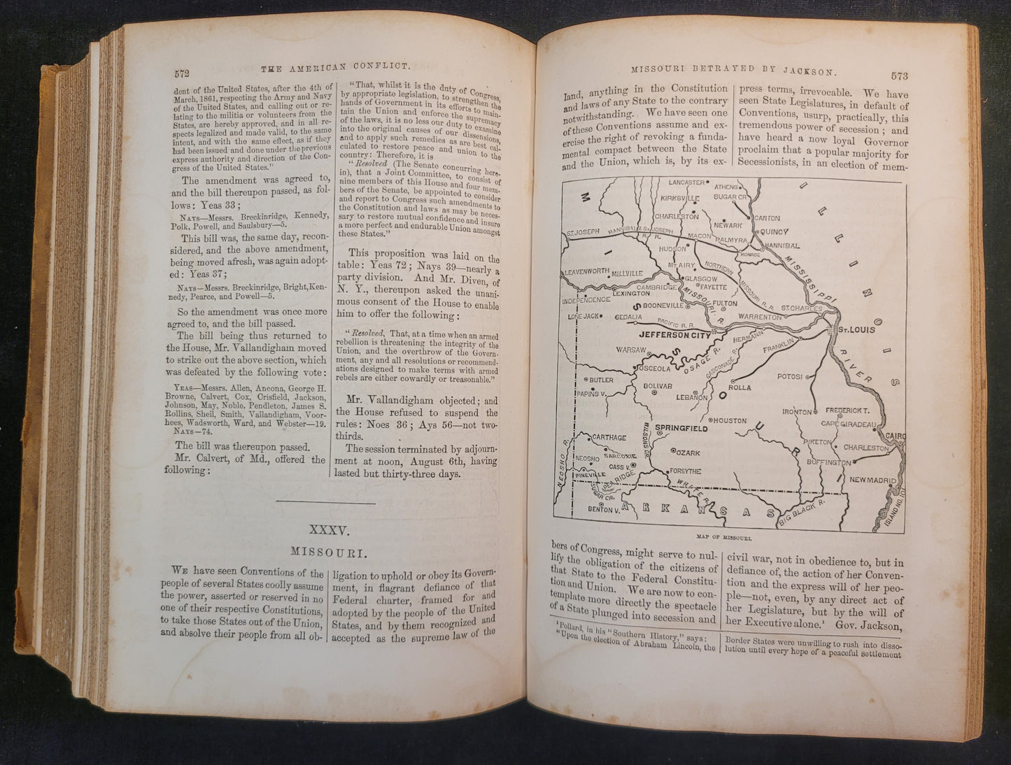 The American Conflict - Volume 1 of 2 by Horace Greeley - 1864 First Edition