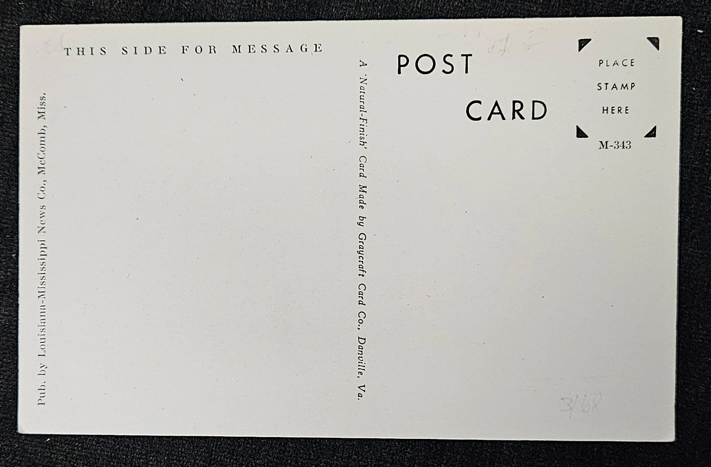 St. Alphonsus Catholic Church - McComb, Mississippi - Vintage Black and White Postcard