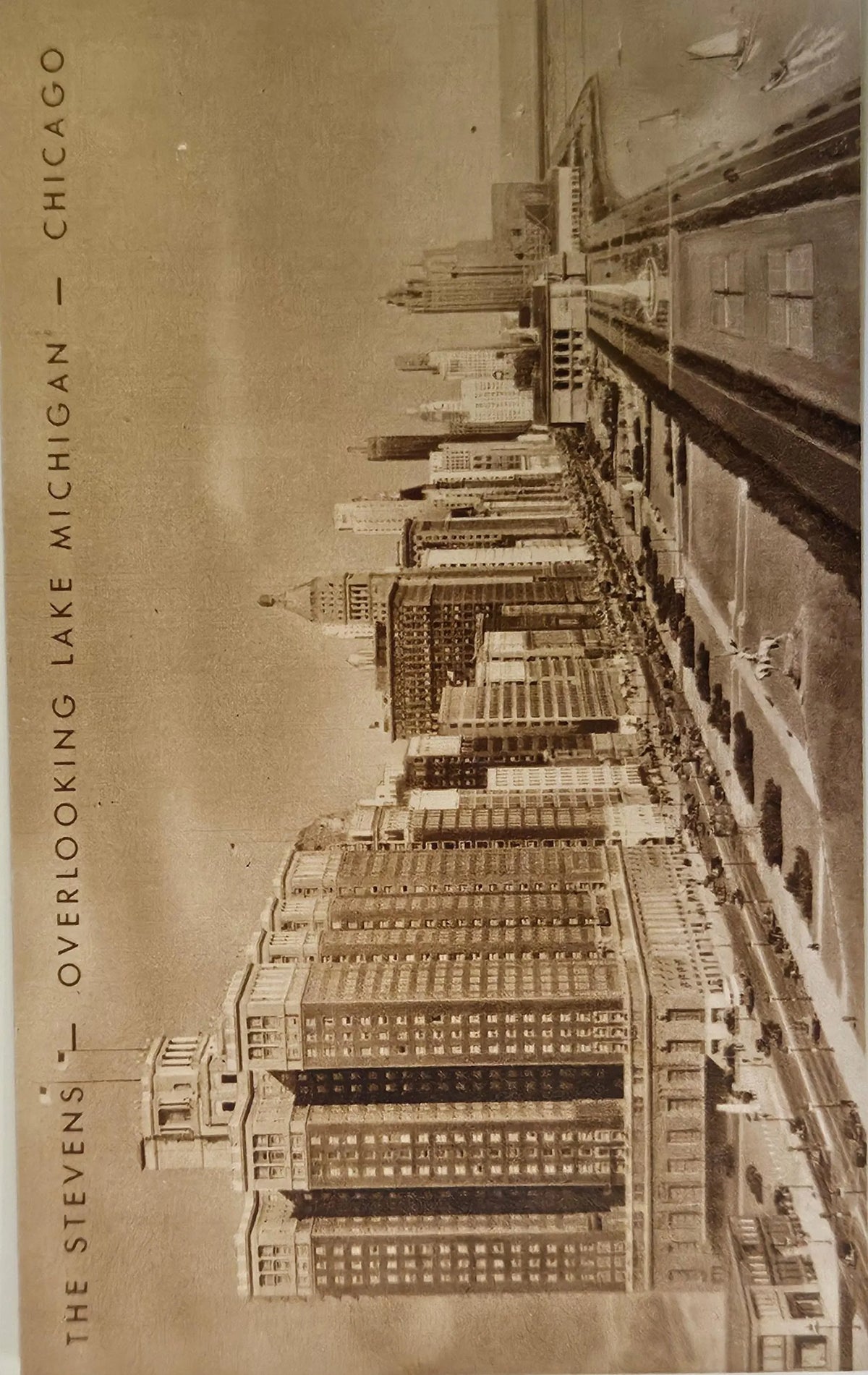 RPPC The Stevens Lake Michigan, Chicago, Illinois 1930 - Vintage Postcard