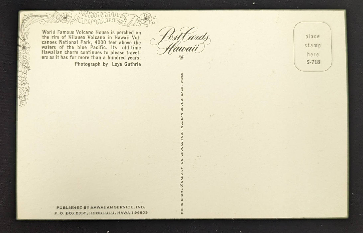 World Famous Volcano House - Hawaii Volcanoes National Park - Vintage Hawaii Postcard