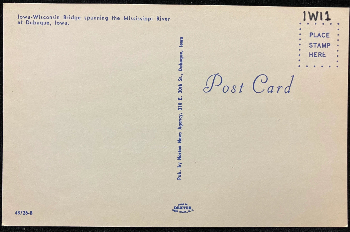 Greetings From Dubuque, Iowa - Vintage Bridge Postcard