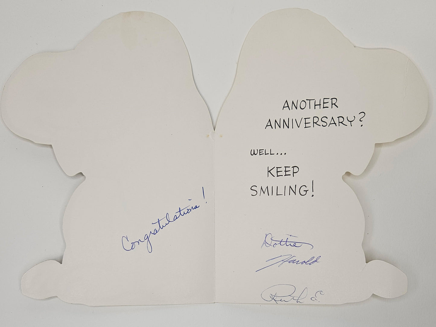 Snoopy Anniversary Hallmark Card - "Keep Smiling" - Humorous - Charles Schultz collectible