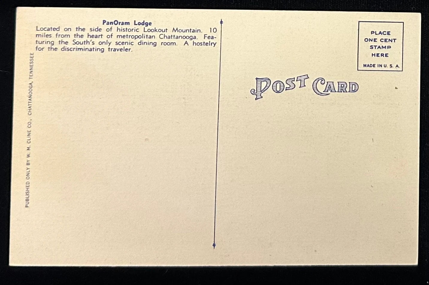 PanOram Lodge- On the Side of Lookout Mountain overlooking Chattanooga, Tennessee- Vintage Postcard