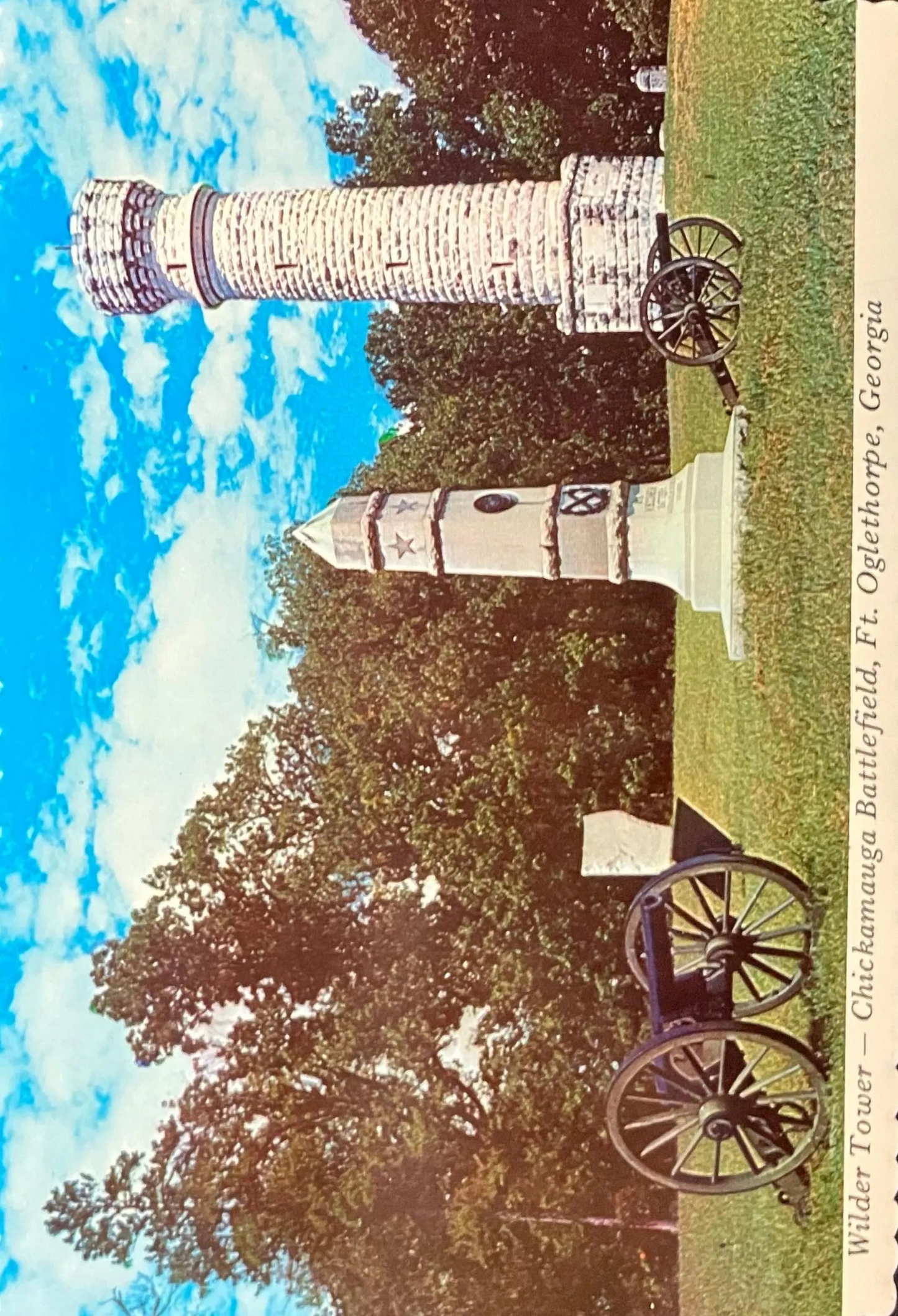 Wilder Tower - Chickamauga Battlefield - Ft. Oglethorpe, Georgia - Photo: Walter Cline - Vintage Battlefield Postcard