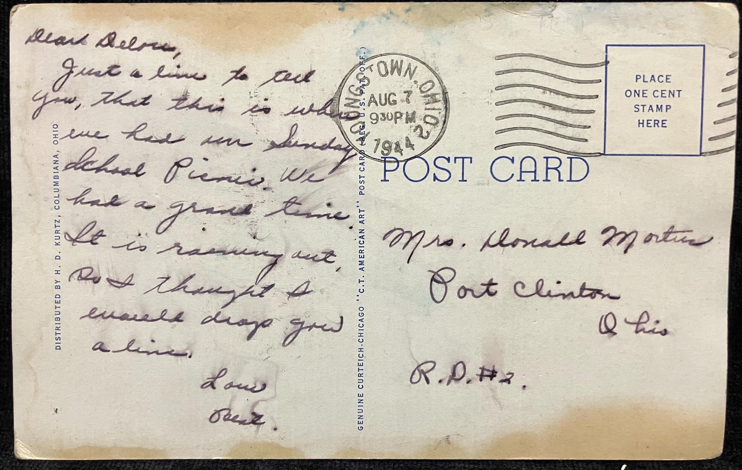 Park Office and Bath House, Firestone Recreational Park, Columbiana, Ohio - Vintage Park Postcard