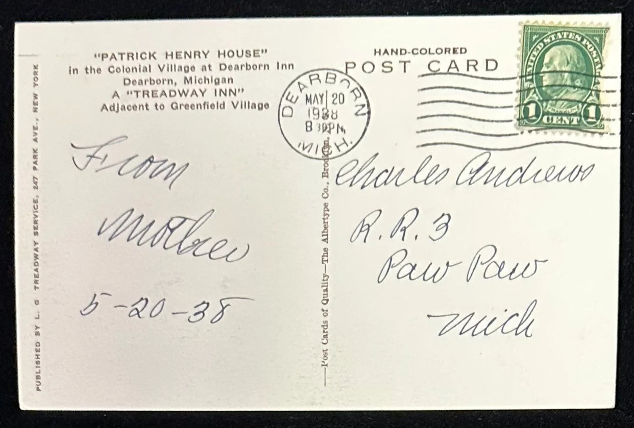 Patrick Henry House, Dearborn, Michigan - Vintage Postcard