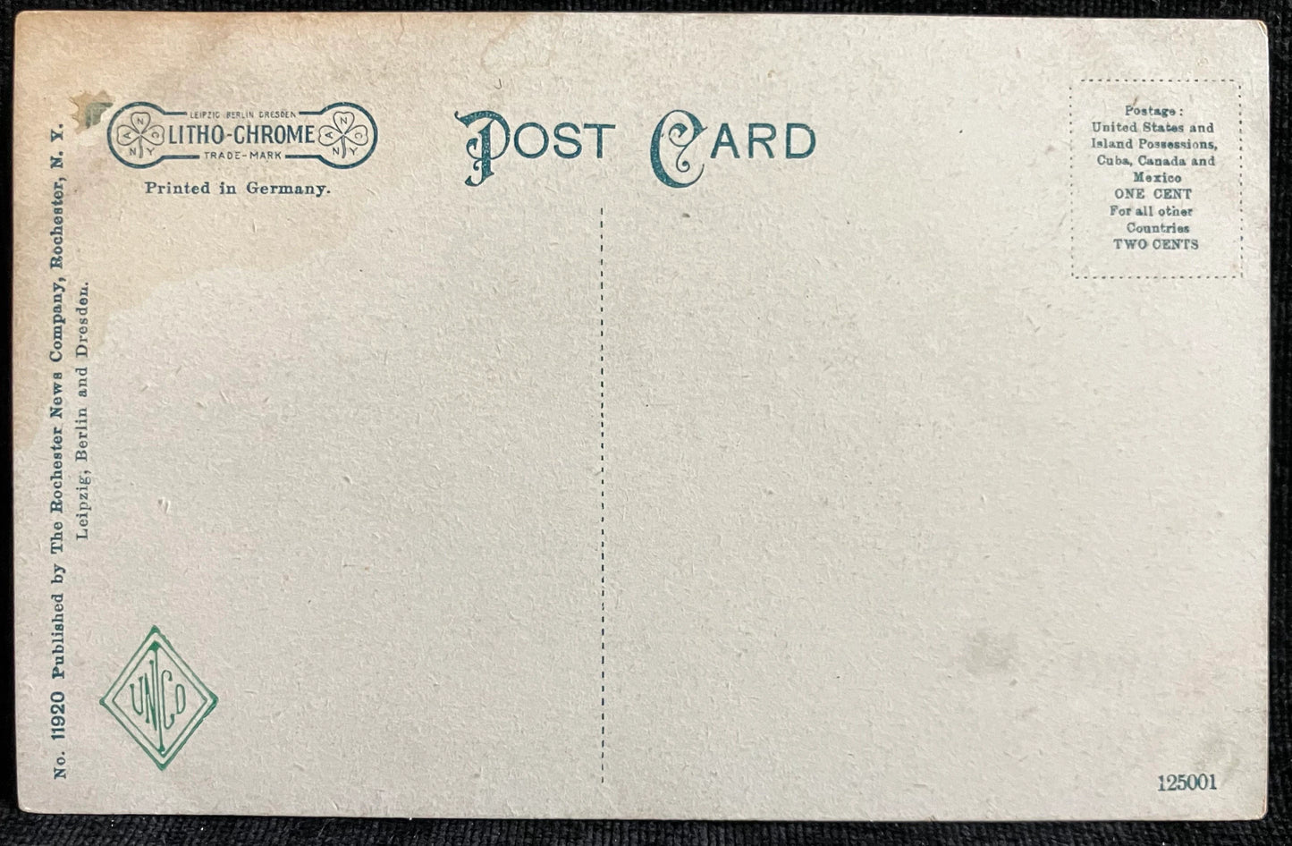 Refectory, Seneca Park, Rochester, New York - Printed in Germany - Vintage Postcard